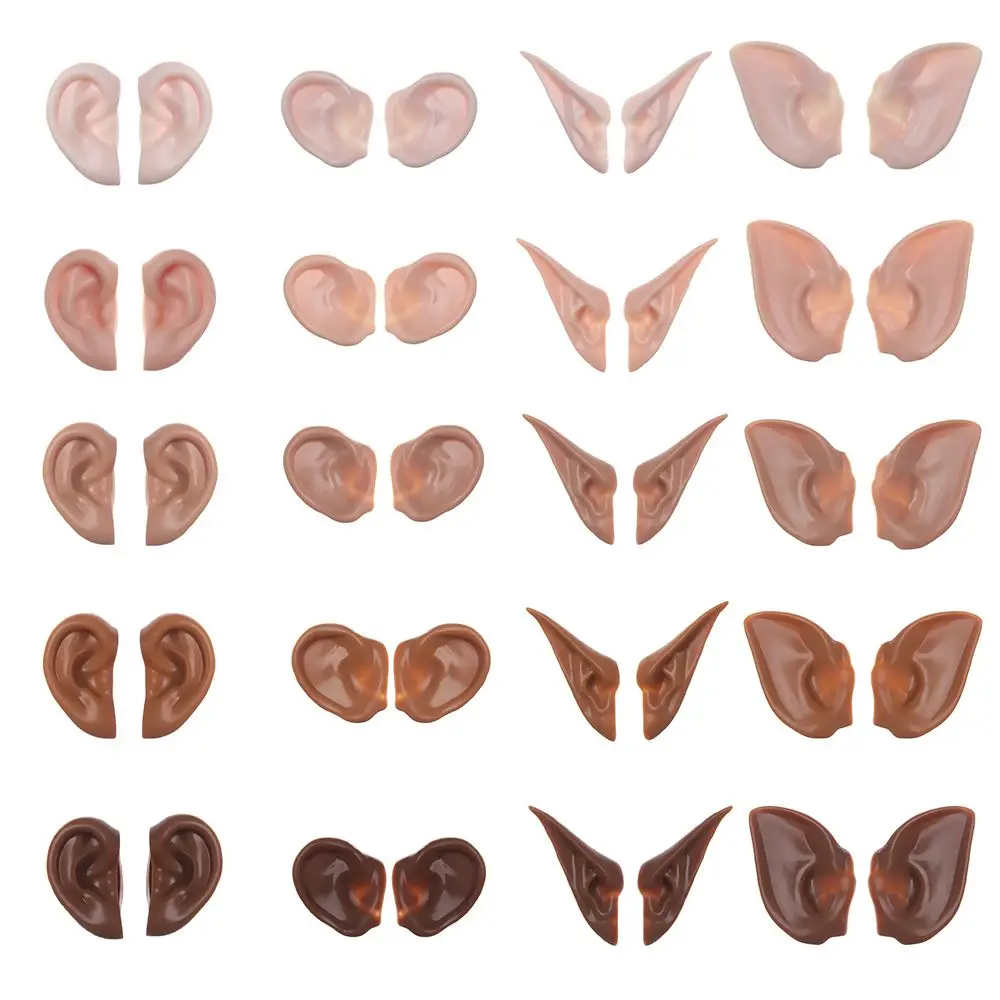 Oreilles artificielles Blyth beurre sans beurre blanc glacé, jouet naturel uniquement brun foncé, peau super noire, accessoire de poupée
