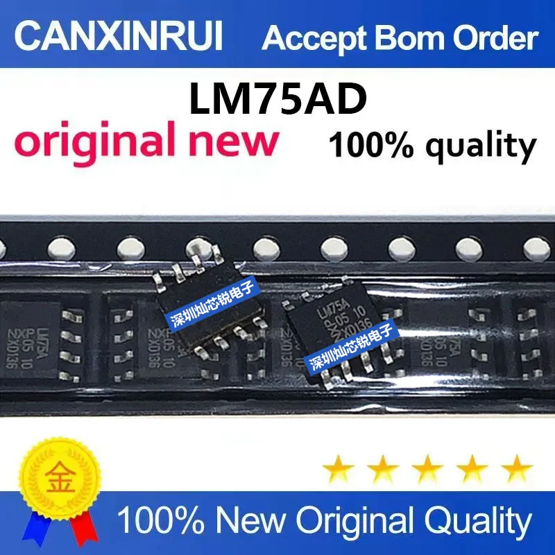 (5-100pieces)Brand New Original LM75A LM75AD SMD SOP8 Digital Temperature Sensor Chip