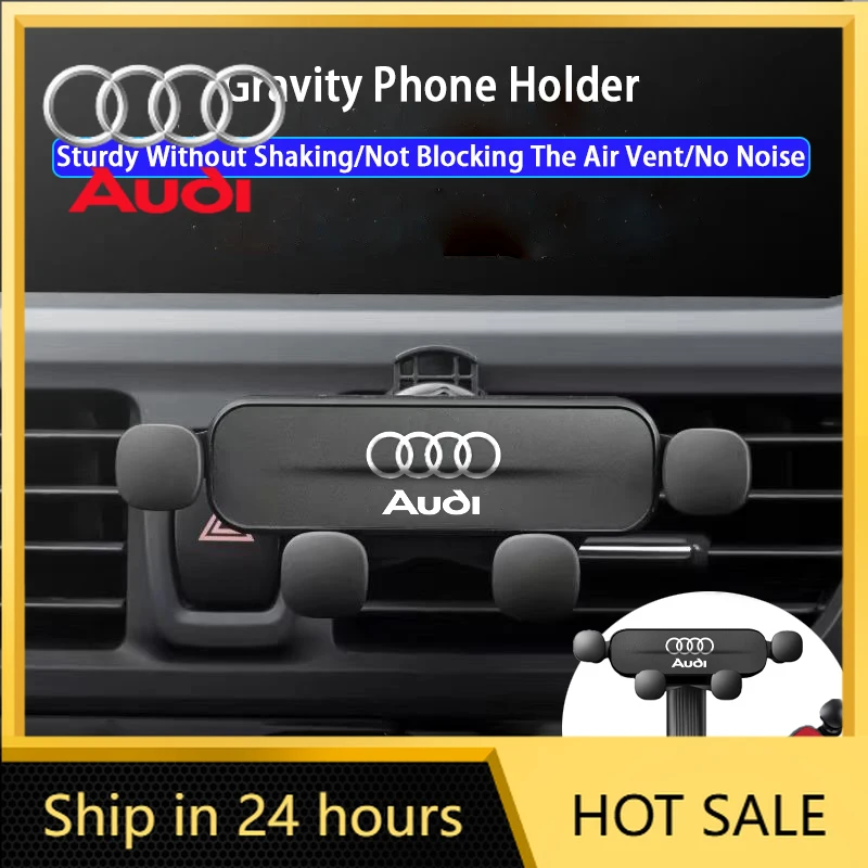 

Горячая новинка 2026: Автомобильный держатель для телефона на воздуховод с гравитационным креплением, аксессуары с эмблемой для Audi Sline A3 A4 A5 A1 A2 Q7 Q8 TT RS3 A6 A7 A8 Q4 Q5 Q6