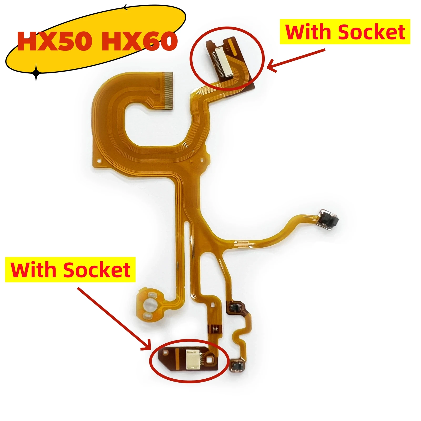 NEW Lens Back Main Flex Cable For SONY Cyber-Shot DSC-HX50 DSC-HX60 HX50 HX60 Digital Camera Repair Part (With Socket)