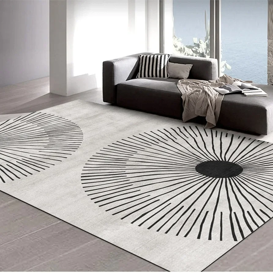 Minimally Printed Living Room Carpet Home Decor Sofa Area Rugs Anti Slip And Silent Crystal Velvet Carpets For Nordic