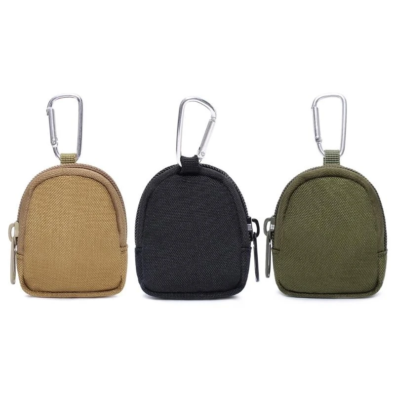 

31KC Small Change Wallet Men Coin Purses Bag with Buckle Outdoor Waist Bag