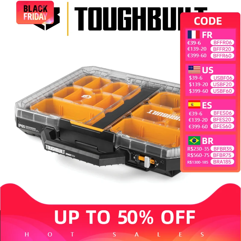 TOUGHBUILT TB-B1-O-10 STACKTECH Medium Organizer Multifunctional Car Storage Repair Parts Box Toughbuilt Tool Box