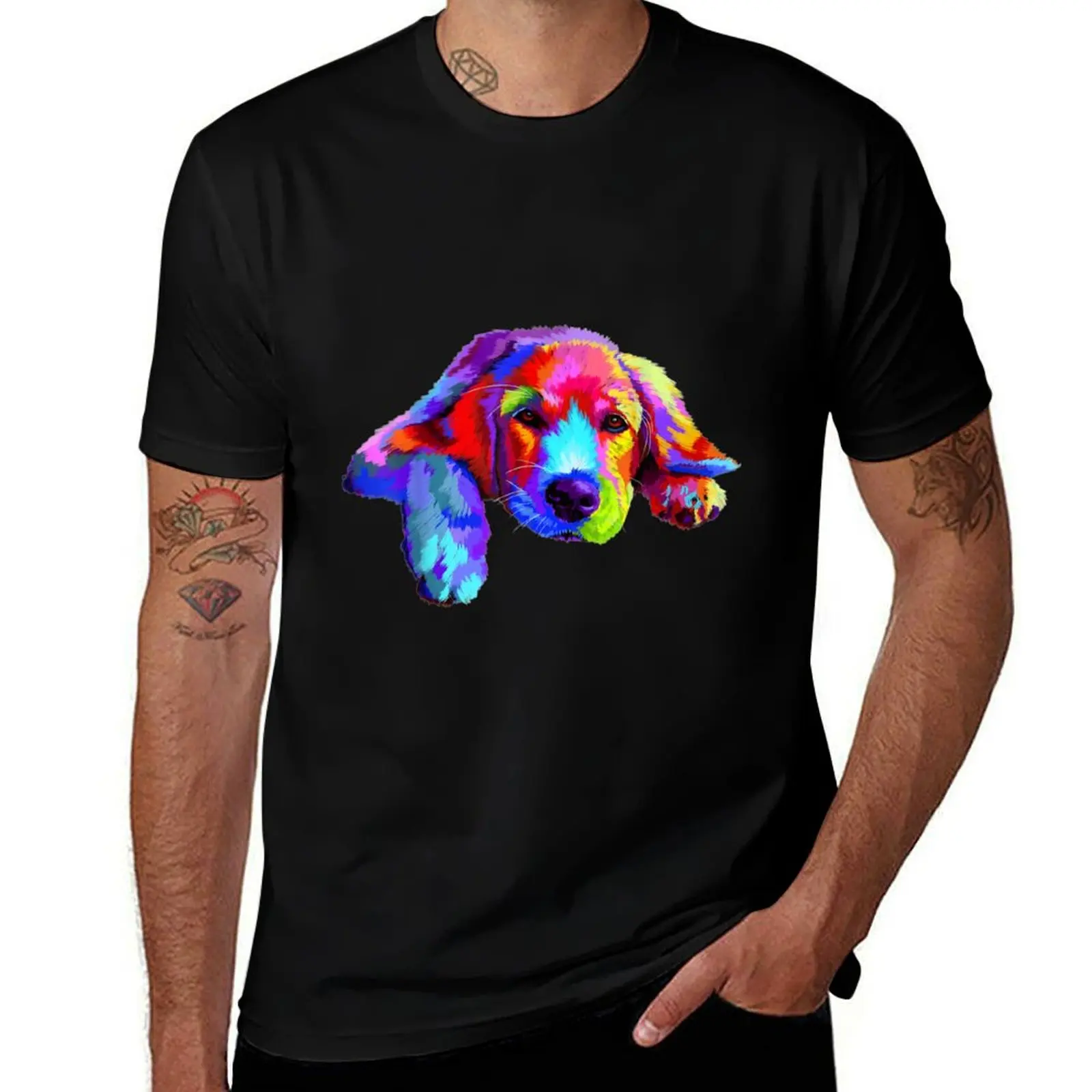 

T-Shirt shirt man T-Shirt Retriever t Watercolor t Funny luxury Face man Golden shirt t heavy shirt summer Dog cotton man
