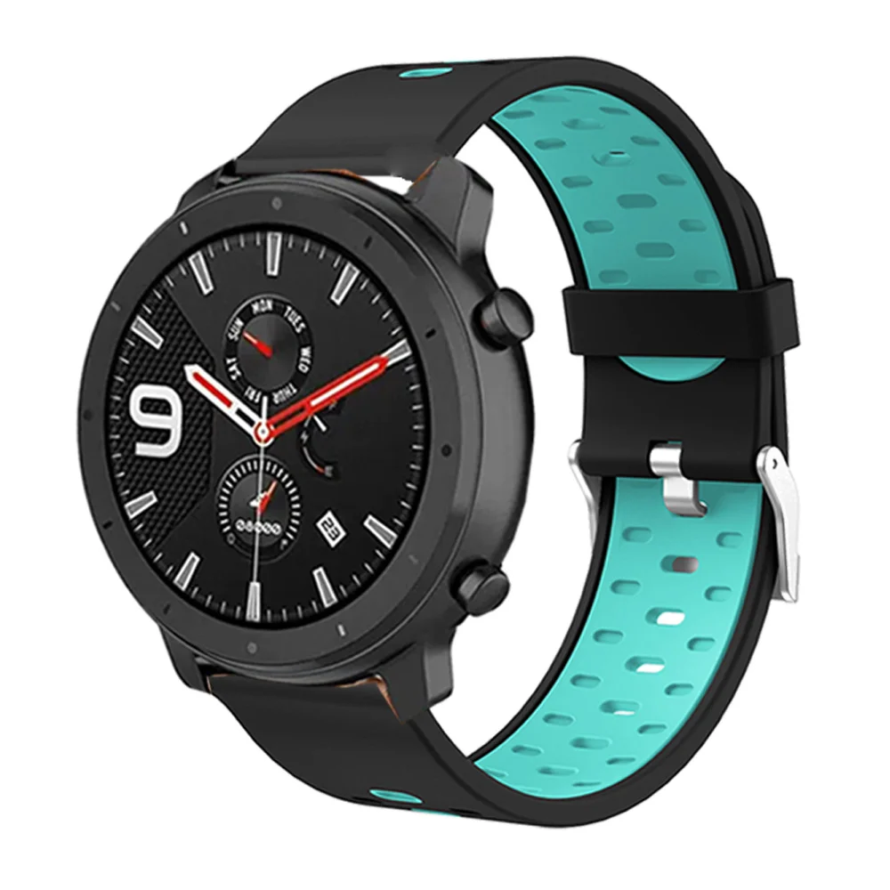 Pasek silikonowy 20 mm do zegarka Huami Amazfit BIP ze srebrną klamrą do Huami Amazfit Active