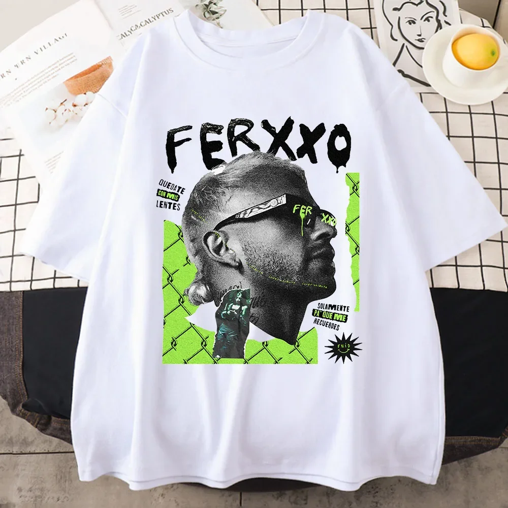 

Forxxoo Feid Men's Printed T-shirt Casual Short Sleeve 100% Cotton Tee-shirt High Quality for Male/female EU Size Tops Horror