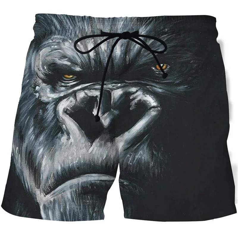 Funny Gorilla Monkey 3d Print Men Short Pants Cool Animal Graphics Summer Swimming Trunks Sports Quick Dry Surf Board Shorts