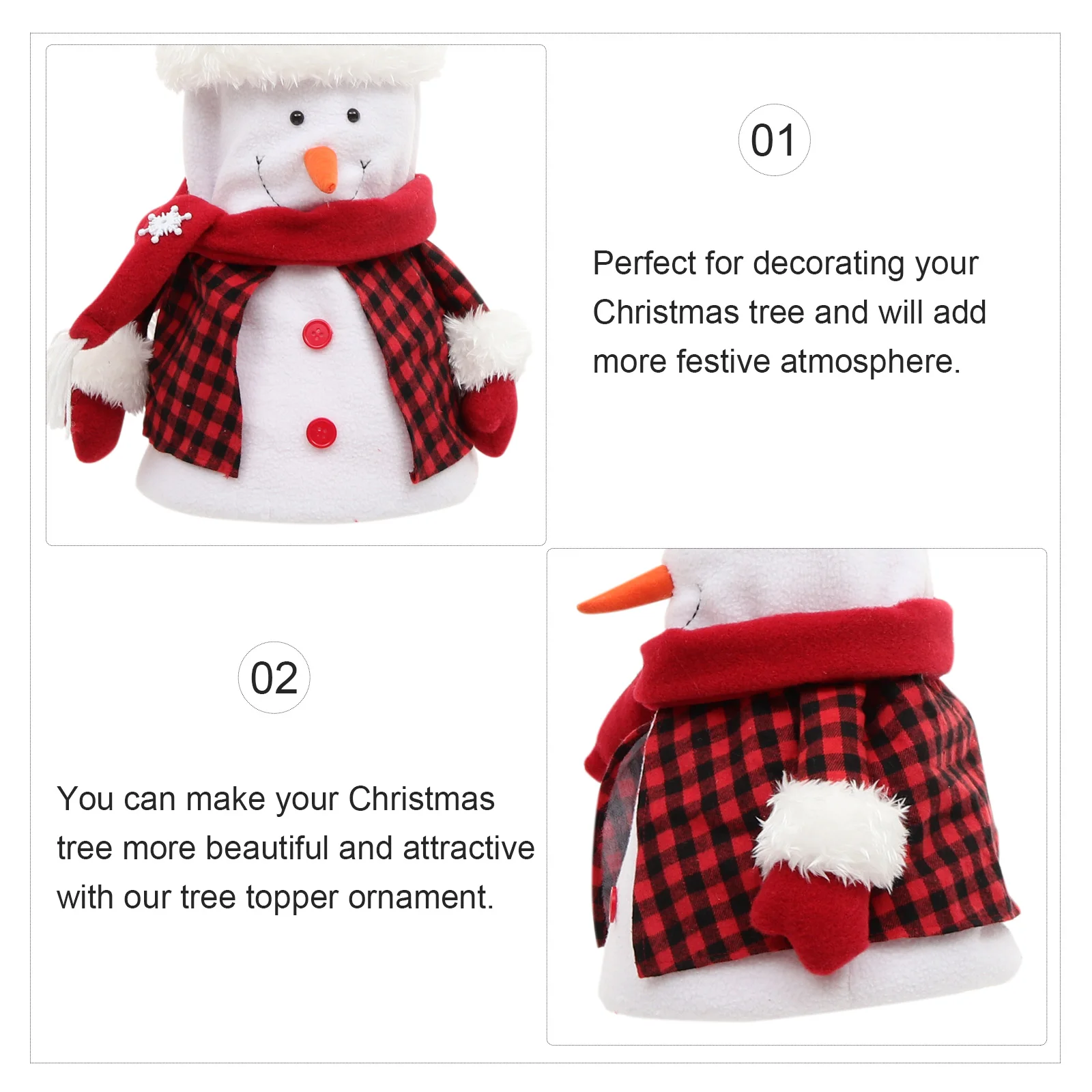 

1pc Cute Snowman Decorations 2024 Tree Topper Xmas nament Festival Party Adornment Home Decor Xmas Tree Toppers Easy