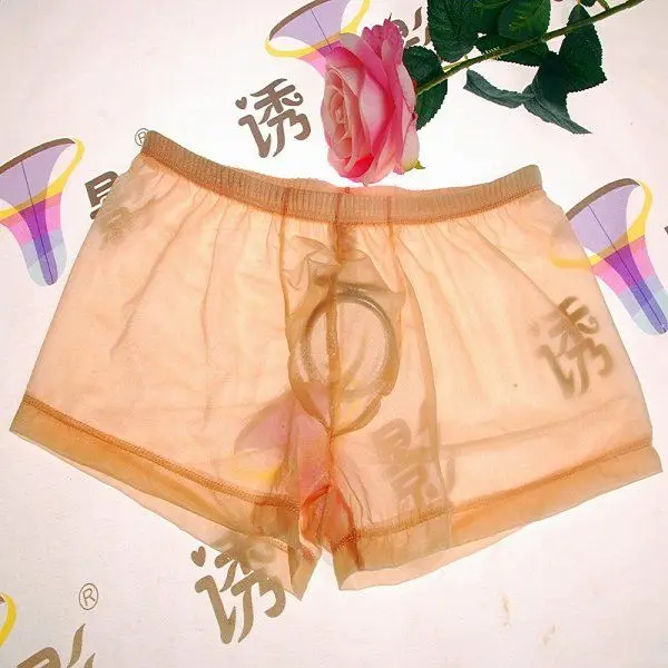 

Man's Half Sheer Net Mesh Boxer Brief Panty Colorful