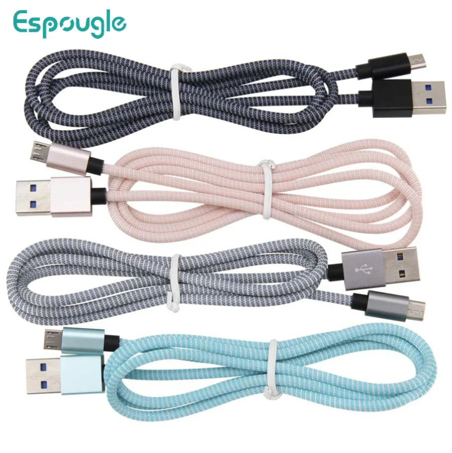 

100pcs Nylon USB TypeC 8pin Micro Fast Charging Charger Data Cable For IPhone 14 13 12 11 Pro XS Max for Xiaomi Samsung Huawei