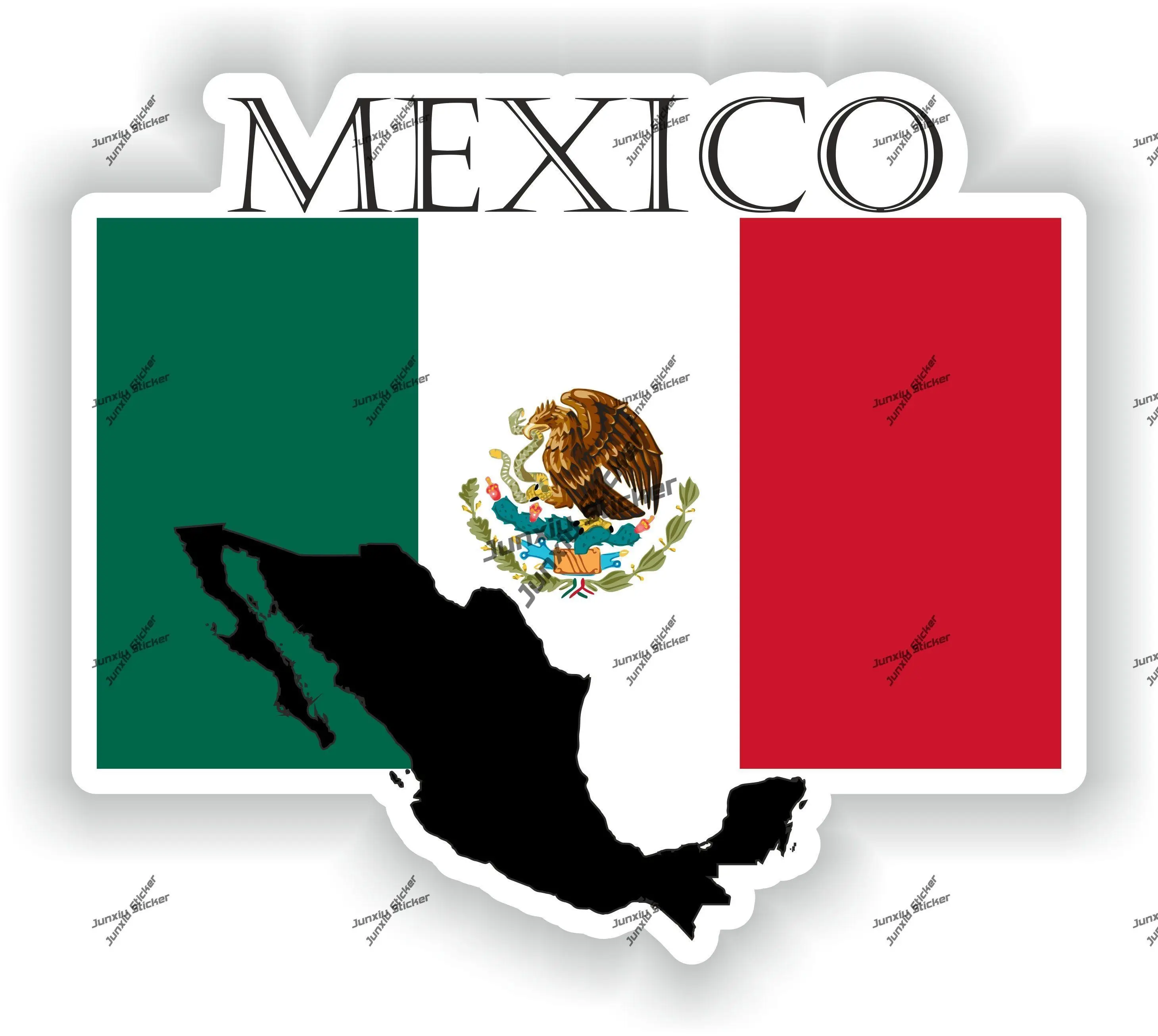 

Mexico Sticker Coat of Arms of Mexico Mexican Flag with Graphical Outline Waterproof Decal for SUV Car The Whole Body Accessorie