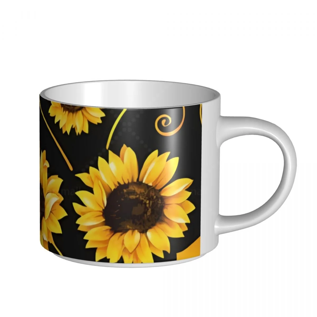 

Керамические кружки большой емкости Sunflower, прочные кофейные чашки ручной работы с ручкой