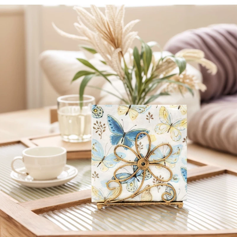 

Настольный держатель для салфеток в американском стиле с цветочным дизайном для кухни и столовой, подставка для хранения бумажных салфеток