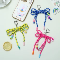 Colorful Woven Rope Bow Nylon Keychain Unique Woven Keychain Easy To Use Strong Ribbon Bow