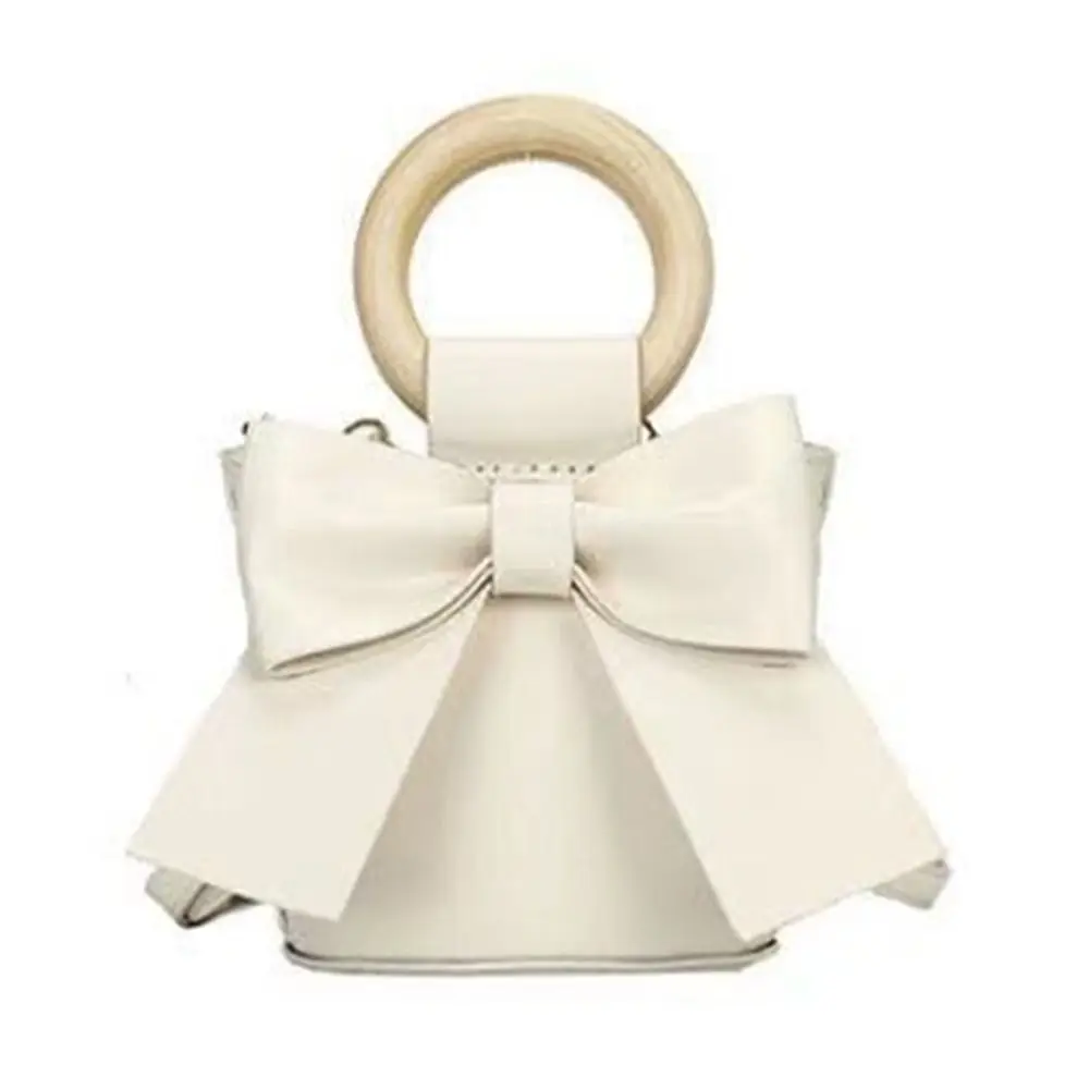 PU Leather DIY Leather Tote Bag Making Kit Handmade Cute Bowknot Knitting Crochet Purse Woven Set High Quality Korean Style
