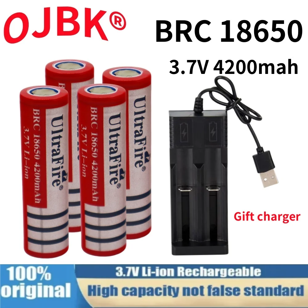 

2024NEW Bestselling 18650Battery BRC18650 3.7V 4200MAH Li Ion Rechargeable Battery Suitable for Toy Models, Shavers Screwdriver
