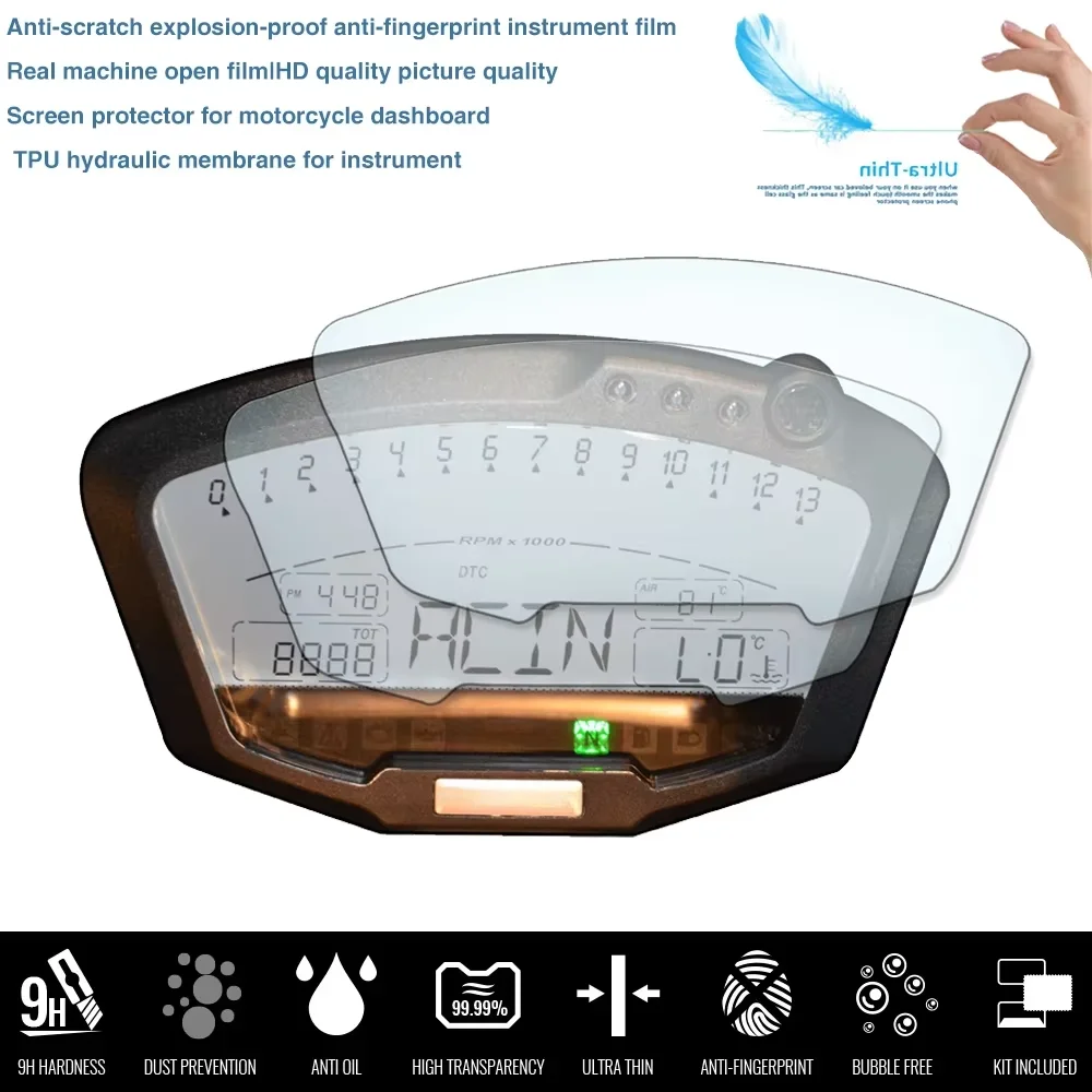 For DUCATI 848 For DUCATI 1098 For DUCATI 1198 Motorcycle Accessories Cluster Scratch Protection Film Screen Protector