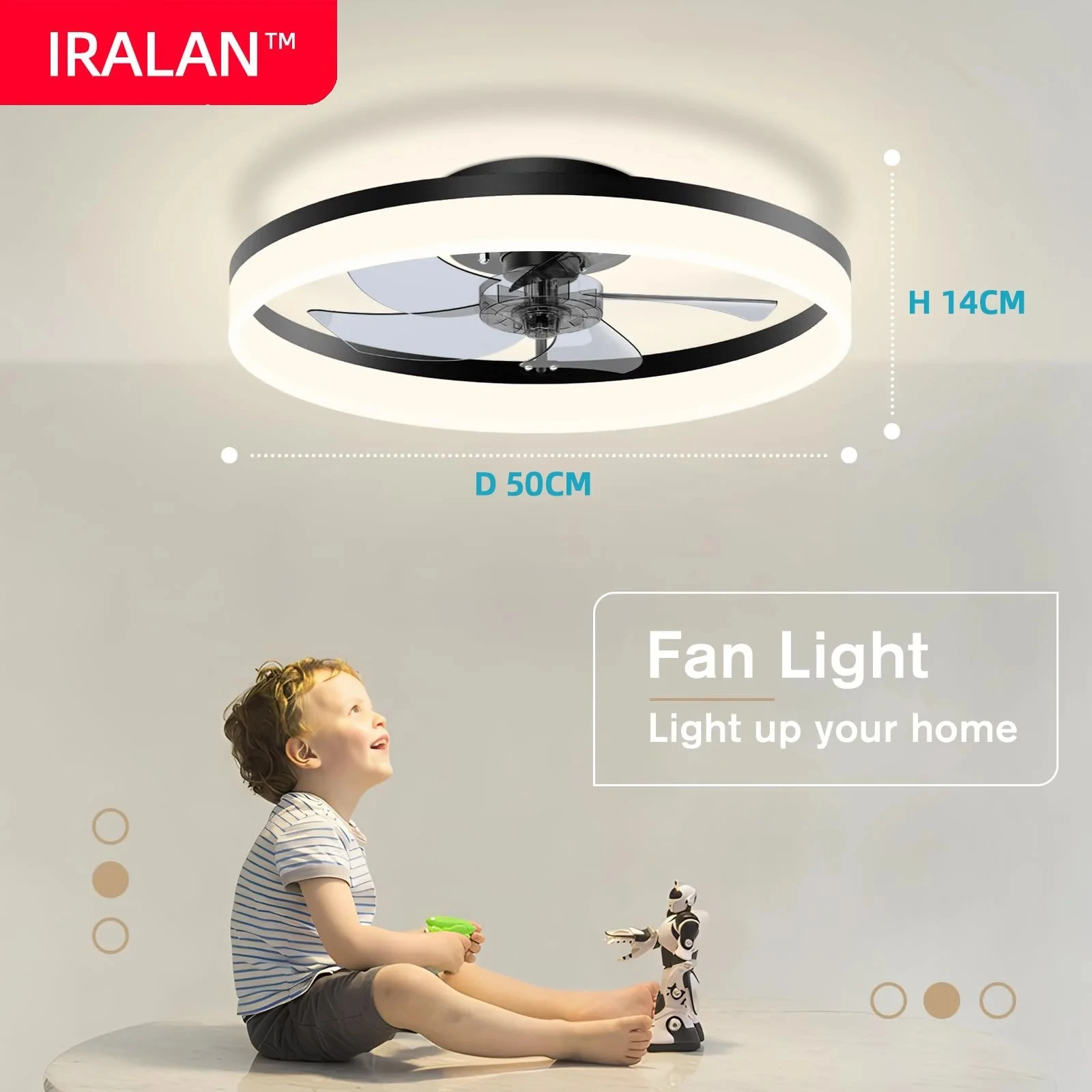 IRALAN Nordic Ceiling Fan Led Lighting with Remote Control APP 6 Wind Speed Ceiling Fan Light Simple Home Decoration Lights