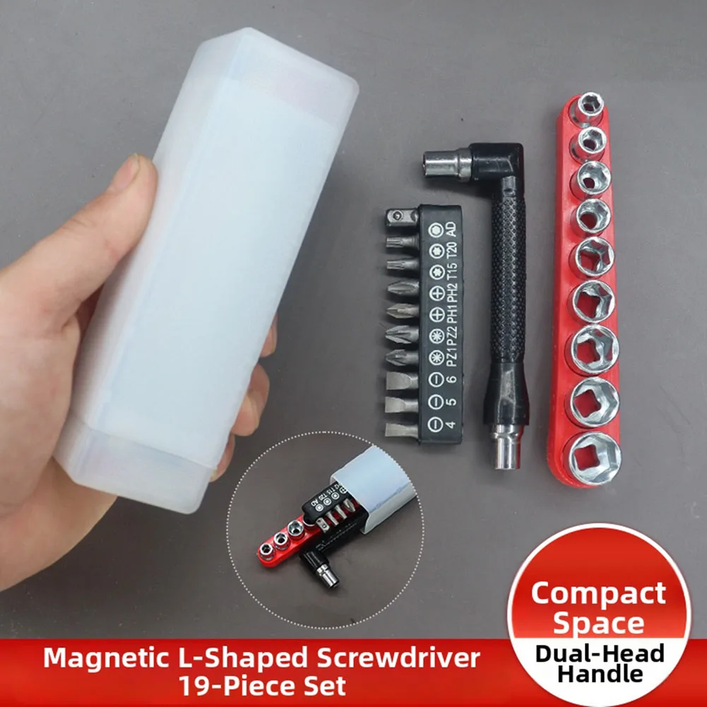 As Shown L-shaped Screwdriver Magnetic Tip Bit Interchangeability Compact Design Strong Magnetic Tip 6.35MM Connector