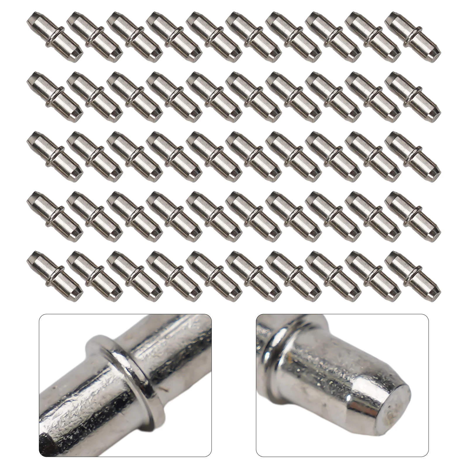 Clavijas de soporte para estante, clavijas chapadas de alta calidad, resistentes, 50 piezas, fácil instalación, para armario, muebles, 100%
