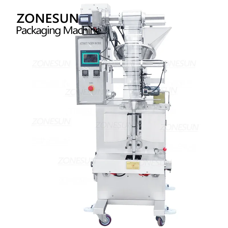 Zonesun ZS-F100 4 selo lateral em pó travesseiro saco plástico máquina de enchimento preço máquina embalagem automática