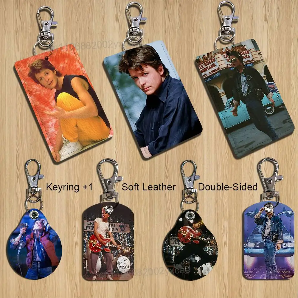 

Epic Return Michael J. Fox Cartoon Singer Anime Card Keychain Fashion Pendant Bag ID Door Card Case Bus Card Cute Adult