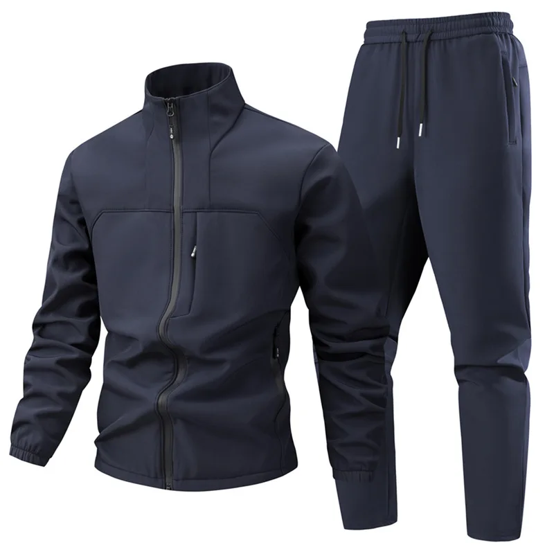 

Outdoor Men's Sports Two-piece Casual Spring Autumn Iong Sleeve Cardigan Sweatshirt Trousers Sports Suit Running Sportswear