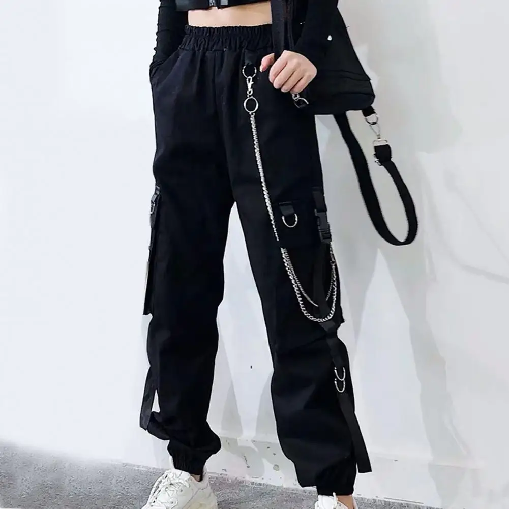 

Spring Trousers Soft Pants Chain Elastic Waist Great Pockets Lady Pants