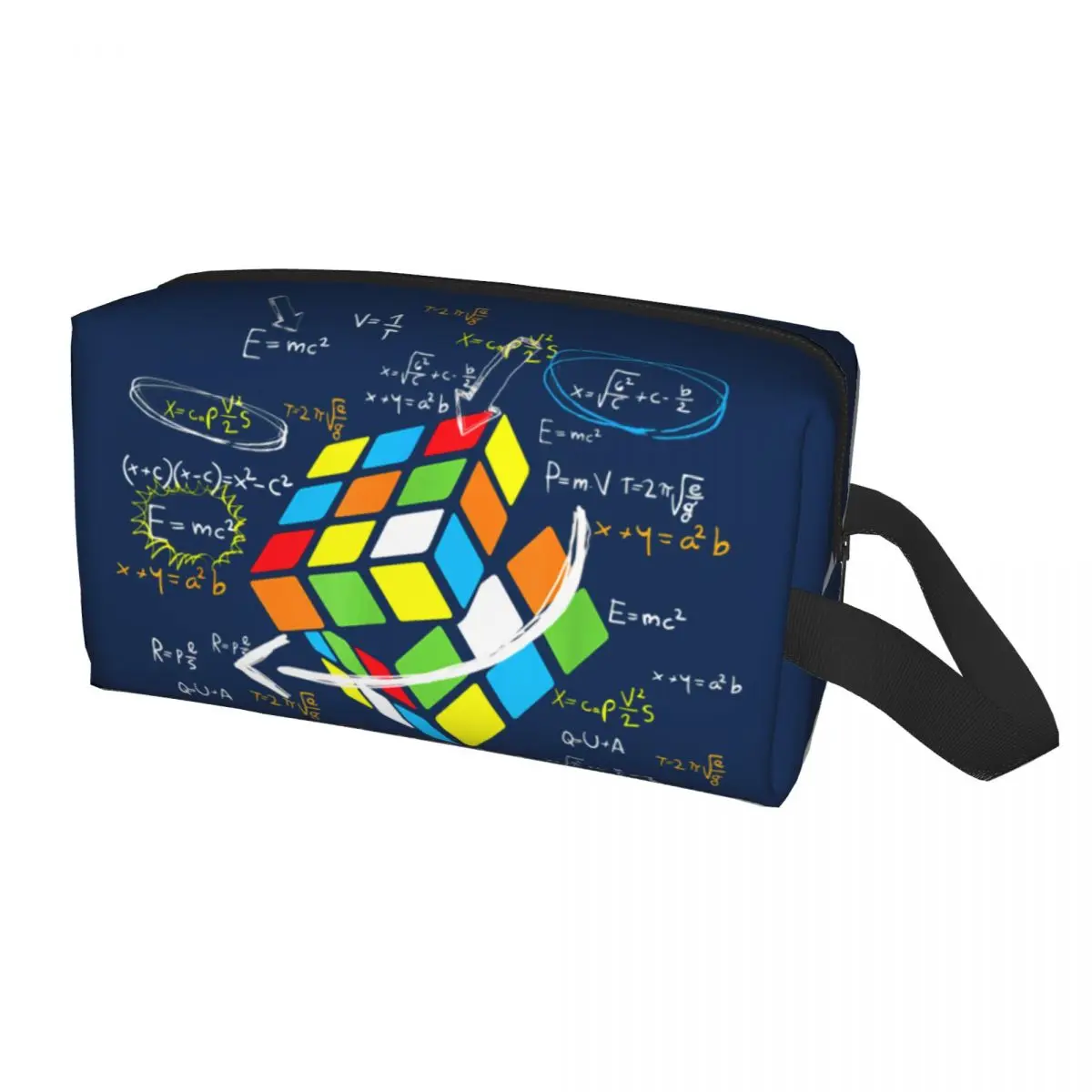 Math Rubik Rubix Rubiks Player Cube Math Lovers Travel Toiletry Bag for Women Cosmetic Makeup Organizer Beauty Storage Dopp Kit