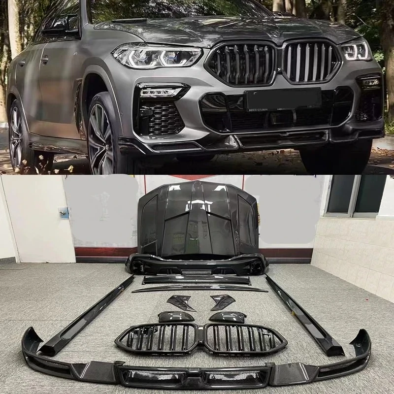 

For BMW G06 X6 2021 2022 2023 High Quality Carbon Fiber Bumper Front Lip Rear Diffuser Side Skirts Spoiler Car Body Kit