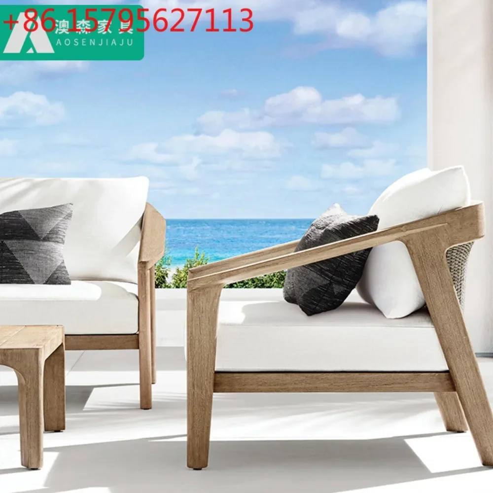 

Outdoor teak sofa open-air courtyard villa garden model