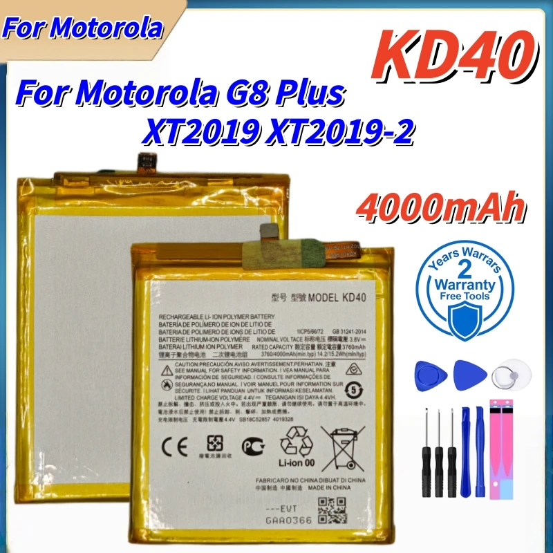 

New lithium battery model KD50 4000mAh For Motorola G8 Plus XT2019 XT2019-2 Replace the phone battery Fast Shipping