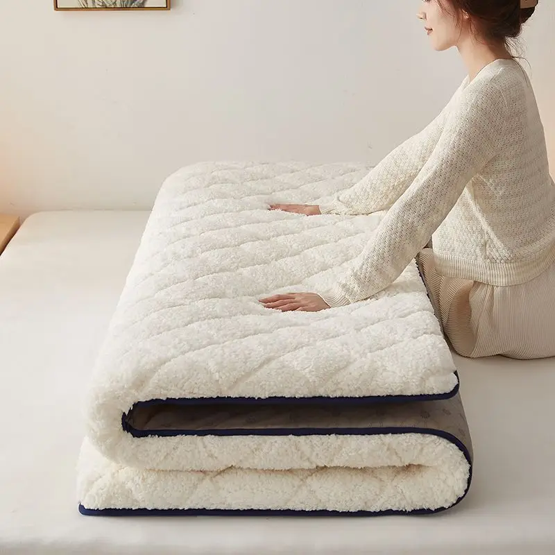 Breathable Comfortable Student Dormitory Bed Mattress Topper Warm Anti-mites Plush Mattress Soft Thicken Bedding Mat