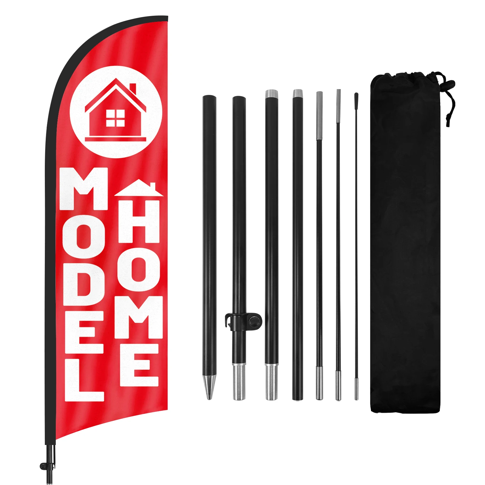 FSFLAG 1PCS 280CM The Model Home Feather Flag with Flagpole Advertising Outdoor Banner Decoration for Businesse and Storefront