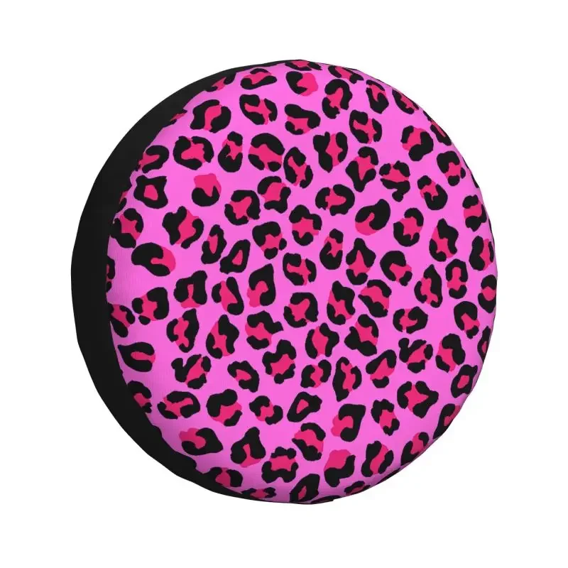 Leopard Cheetah Seamless Pattern Spare Tire Cover for Jeep Mitsubishi Pajero Animal Skin Print Spots 4WD Car Wheel Protectors