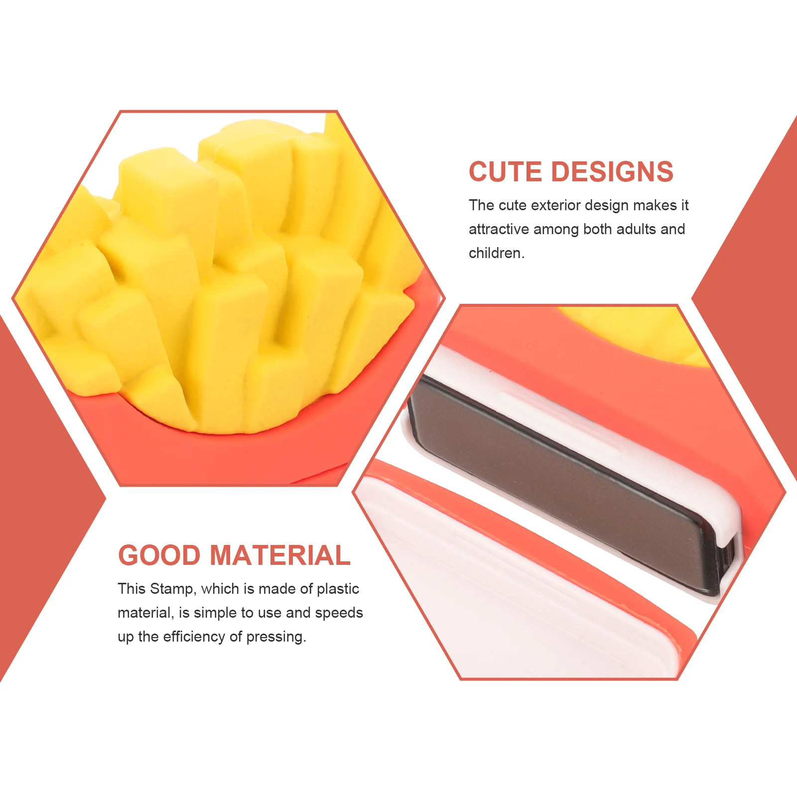 Kids Name Stamp Cartoon Food Shaped Plastic Clothing Stamp Convenient Ink Quick Dry Fadeless Multi-Function Interesting Children