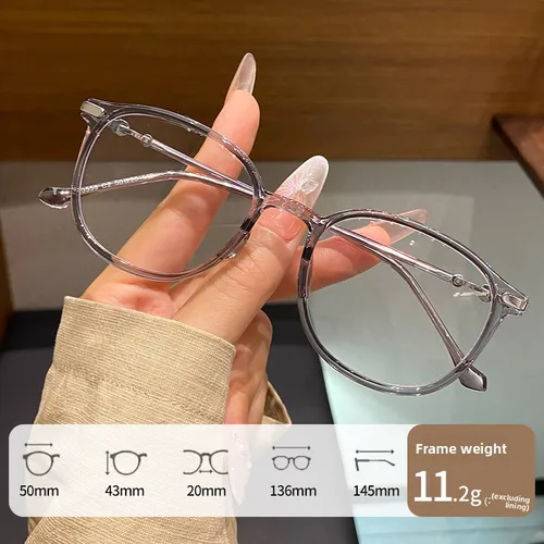 Imagen 2 del producto CLLOIO-gafas de lectura simples antiluz azul para mujer, anteojos fotocromáticos redondos a la moda con prescripción multifocal personalizada para miopía