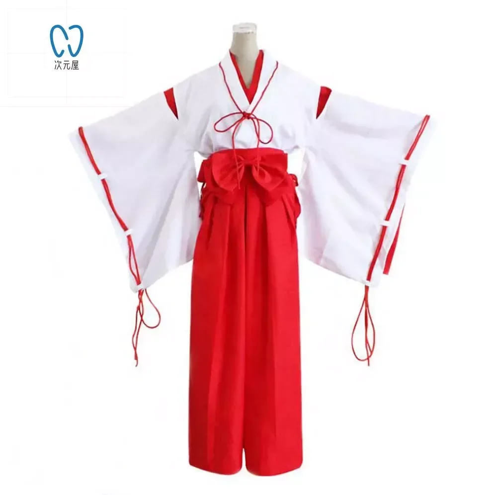 Anime Kikyo Kimono komplettes Set Cosplay Kostüm Halloween Kostüm für Frauen Männer Mädchen Geschenk