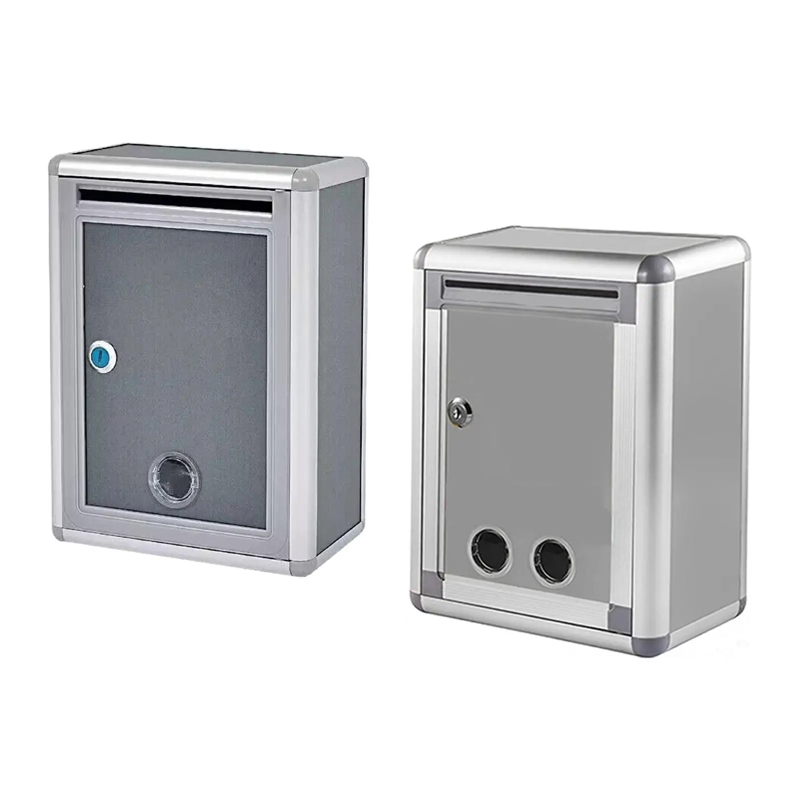 Locking Wall Mounted Mailbox Suggestion Box Metal Outdoor Metal Post Box Vertical Collection Box Rustproof Lockable Mailbox