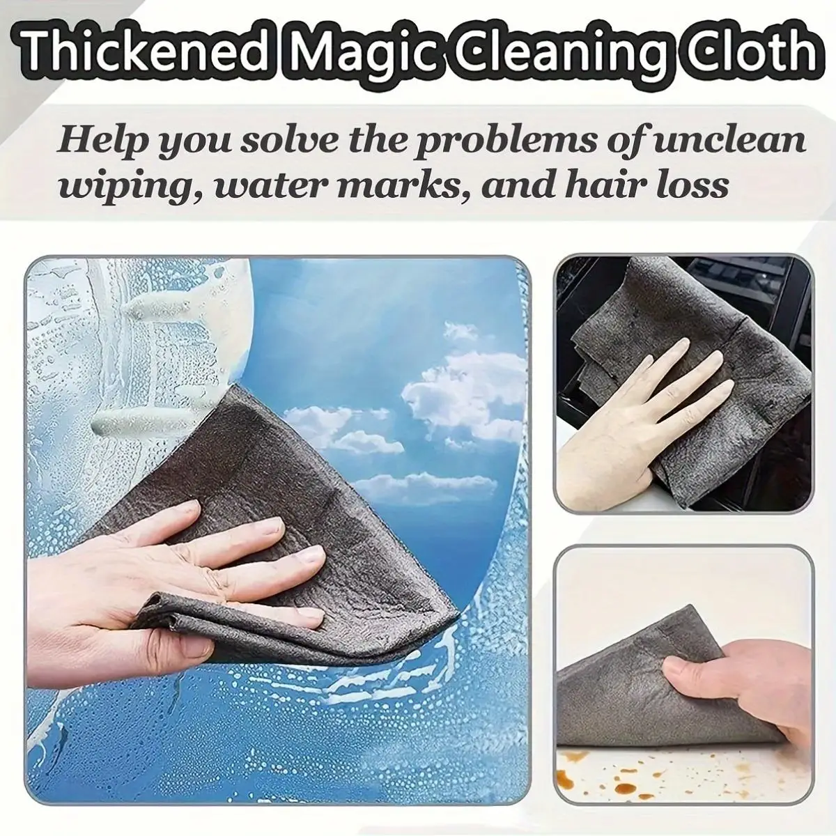 Magic Cleaning Cloth No Water Mark Microfiber Window Glass Wiper Kitchen Towel Reusable, Durable & Versatile Household Cleaner