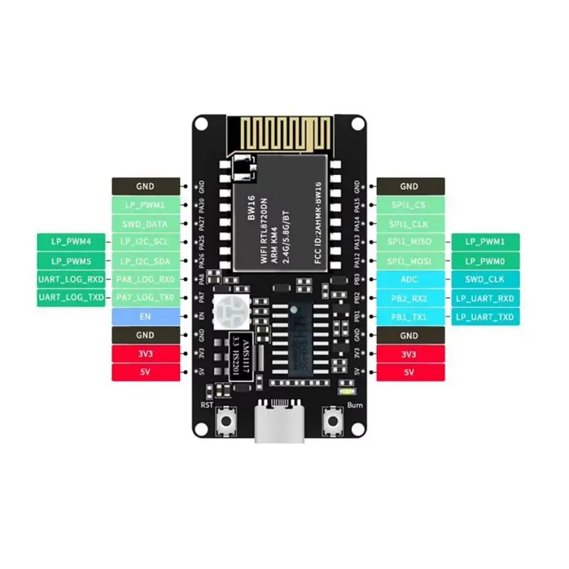 abjf-2x-bw16-kit-development-board-rtl8720dn-dual-band-wi-fi-bluetooth-ble-50-module-type-c-interface-for-arduino