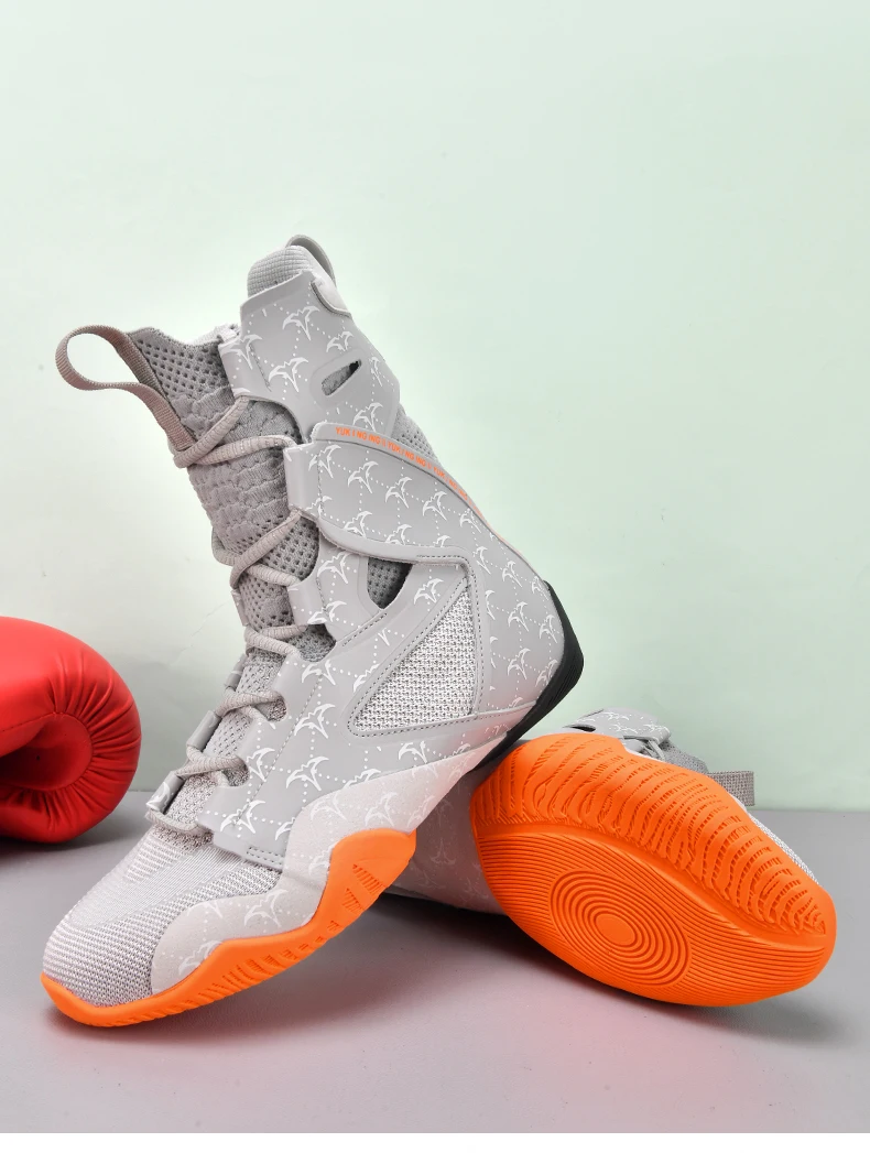 Herren Rutschfeste Boxschuhe Komfortable Kampf- und Ringkampfschuhe Leichtgewichtige Übergrößen High-Top Professionelle Ringerschuhe für Training – Detail 15