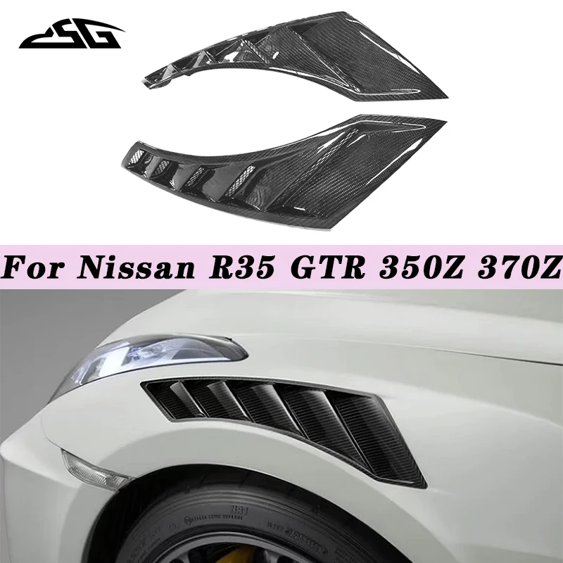 Carbon Fiber Front Bumper Side Fender Air Vent Trim For Nissan R35 GTR 350Z 370Z Z33 Z34 Nismo Style Air Intake Body Kit