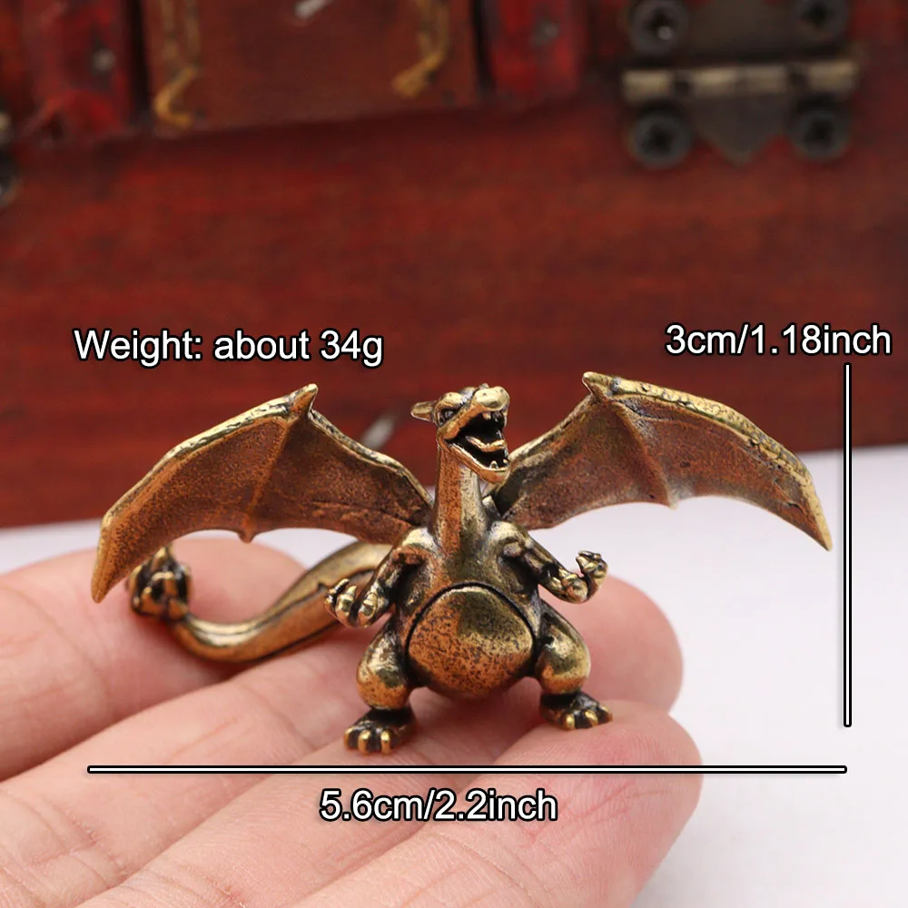 Brass Roaring Flying Dragon Small Statue Desktop Ornaments Vintage Animal Figurines Model Lucky Home Decoration Crafts Accessory view 5