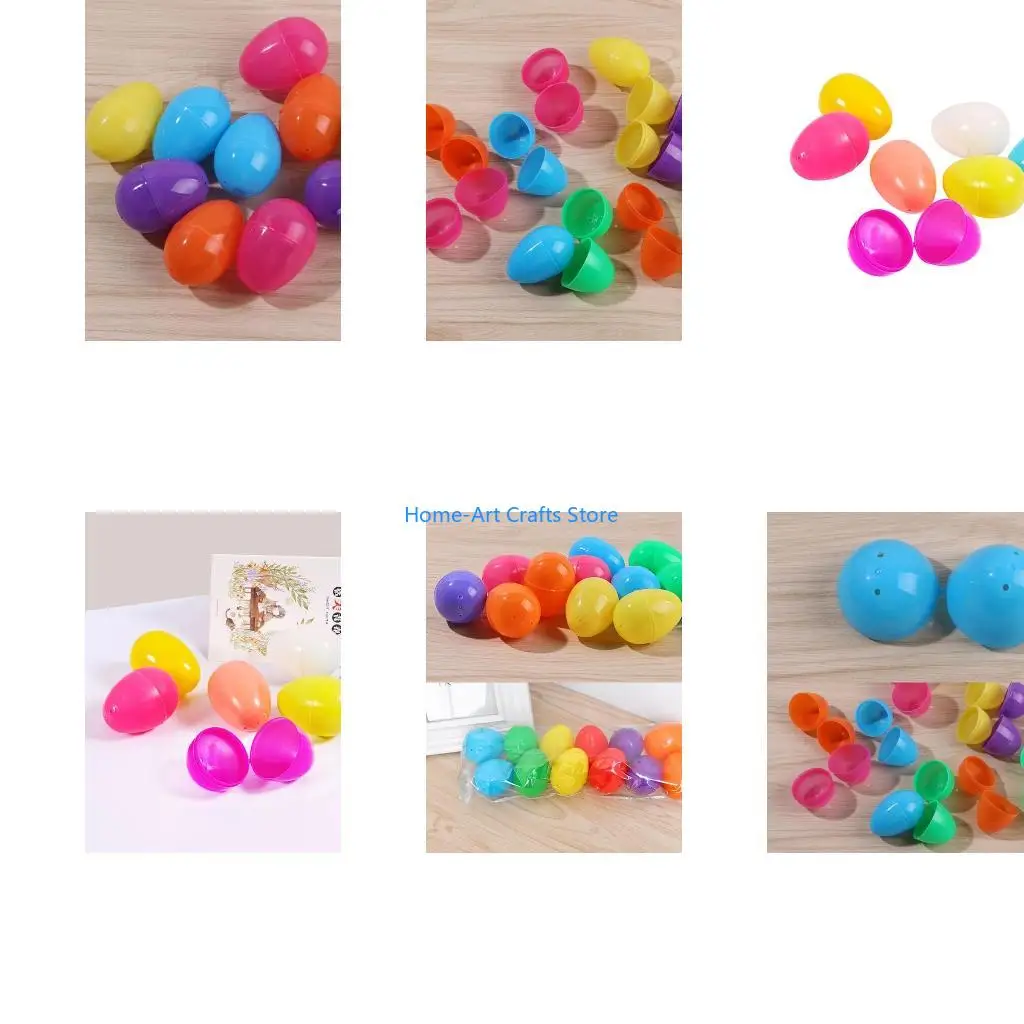 Y3NA Colorful Easter Eggs Set of 12 Egg for Shell Plastic Filling Chicken Egg Cover for Children DIY Handmade Festival Gift
