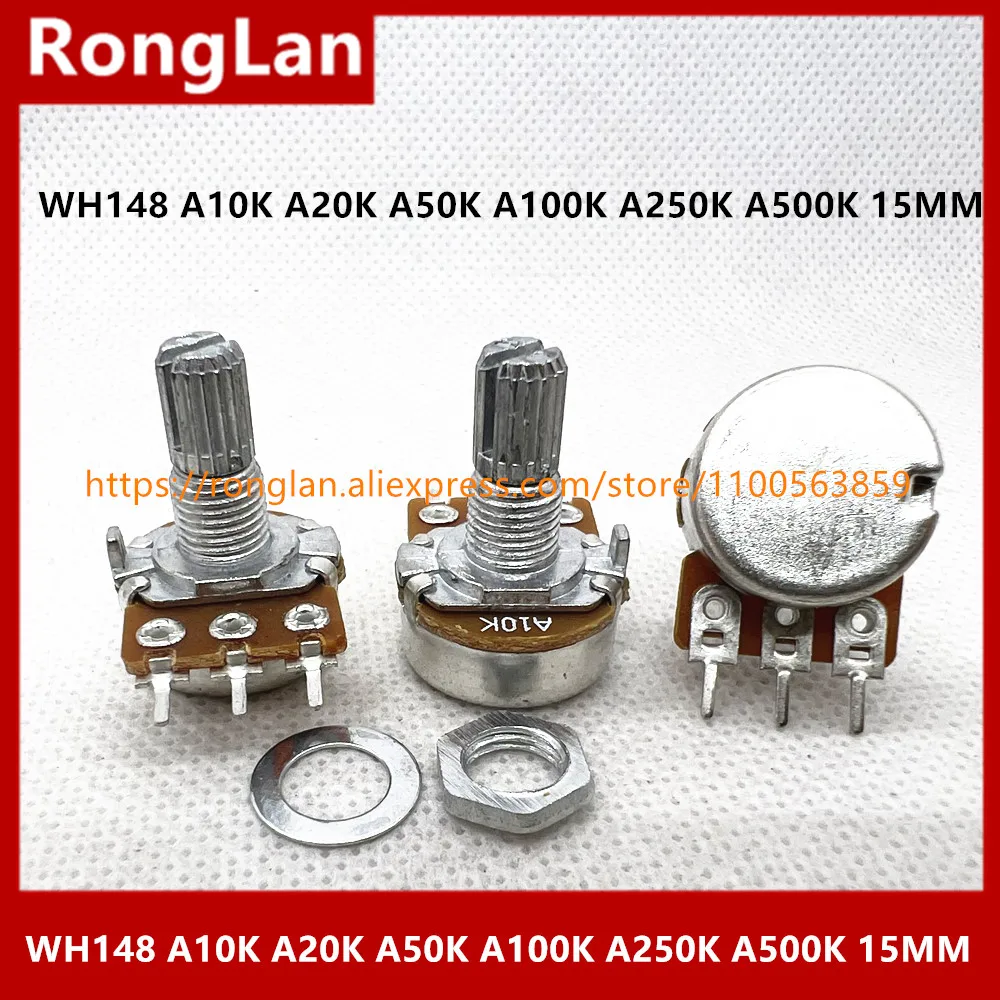 Wh148 148 single power amplifier Imported diaphragm Single  potentiometer 148 A10K A20K A50K A100K A250K A500K 15MM--50PCS