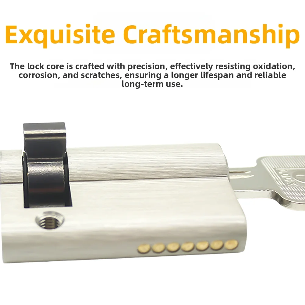 Security Door Lock Half Lock Cylinder for Residential Interior Doors Including For Bedroom Bathroom and Guest Room Applications
