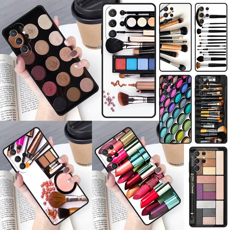 Bright Makeup Set Eye Shadow Cover For Samsung Galaxy S23 Ultra S22 S20 S21 FE S8 S9 S10 Plus Note 10 20 Ultra phone Case