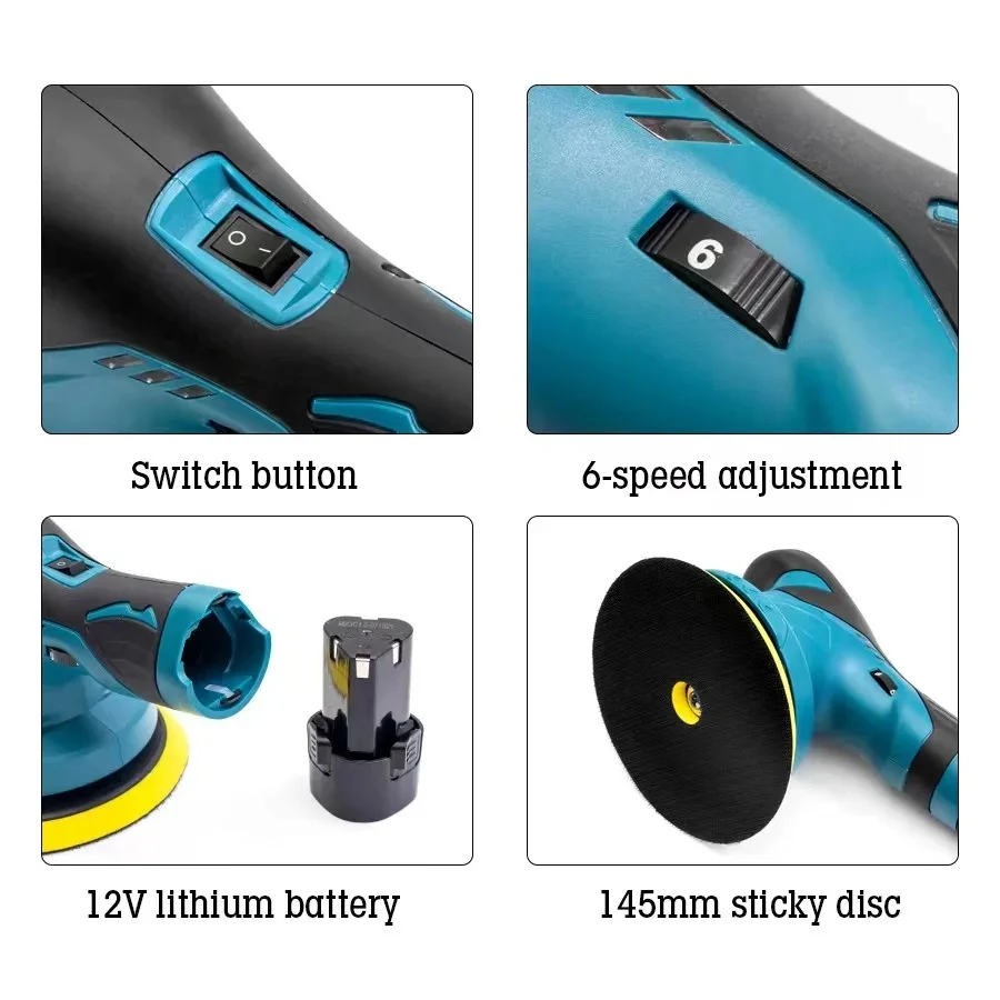 Small Special Industrial Wireless Lithium Battery Electric Waxing Glazing Machine Popular Car Polisher for Cross-Border Use - view 4
