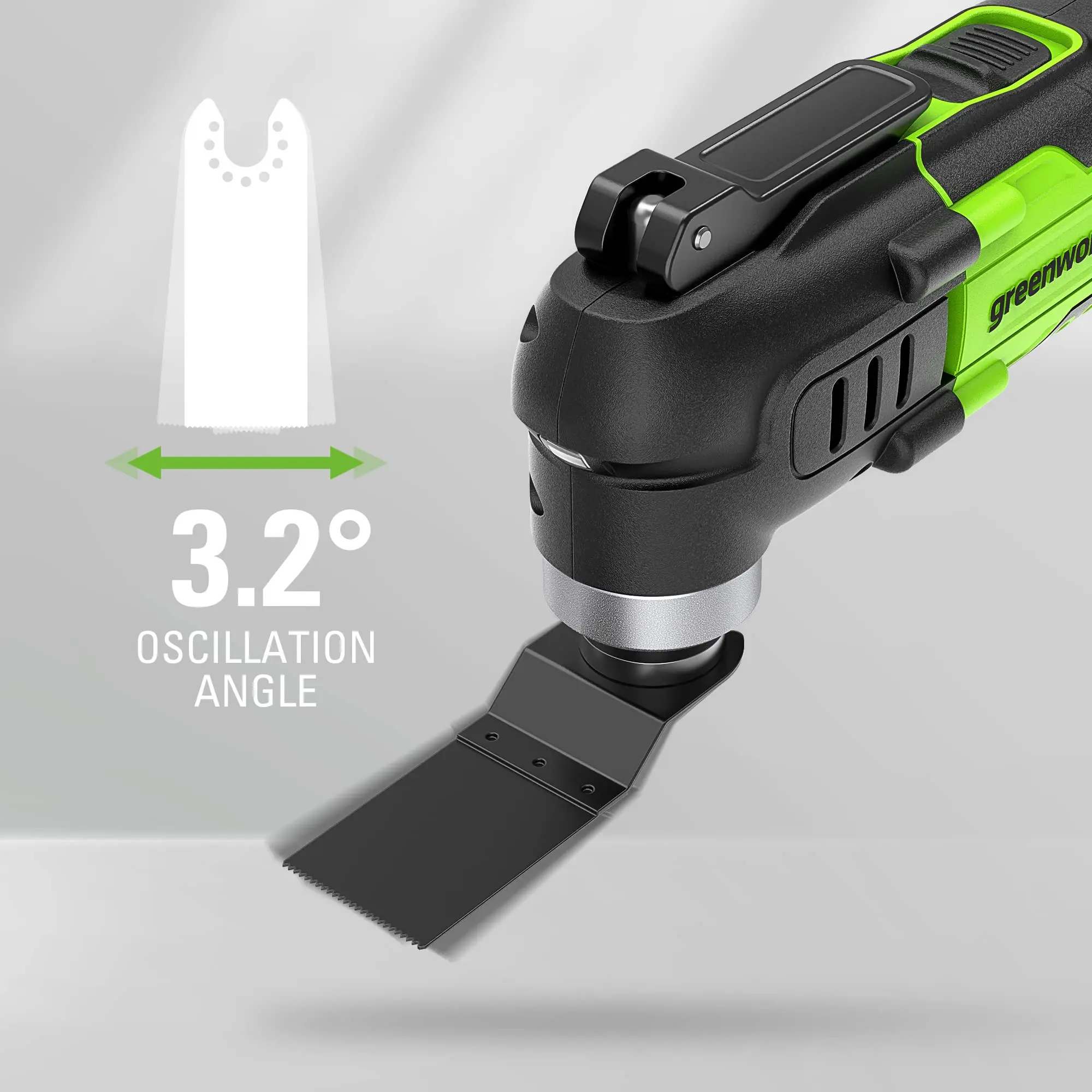 Greenworks 24V Cordless Multi-Tool, Oscillating Tool for Cutting Nailing Scraping Sanding, with 2.0Ah Battery and Charger